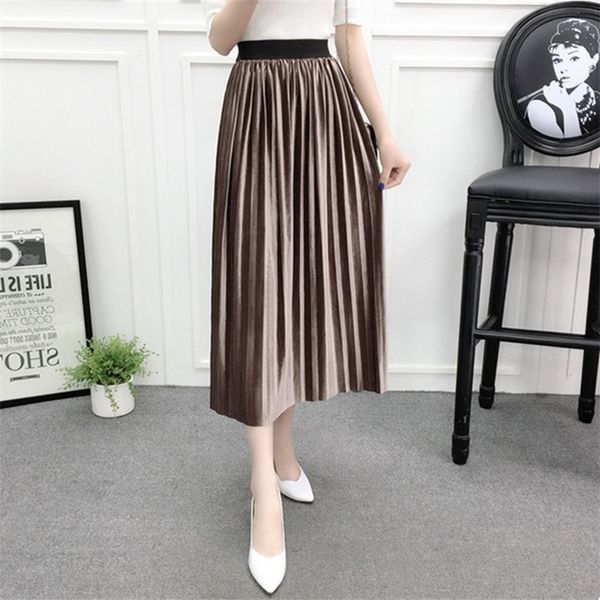 

skirts womens winter plus size high waist a line vintage soft casual black streetwear autumn fashion midi skirt saia 3xl 210310