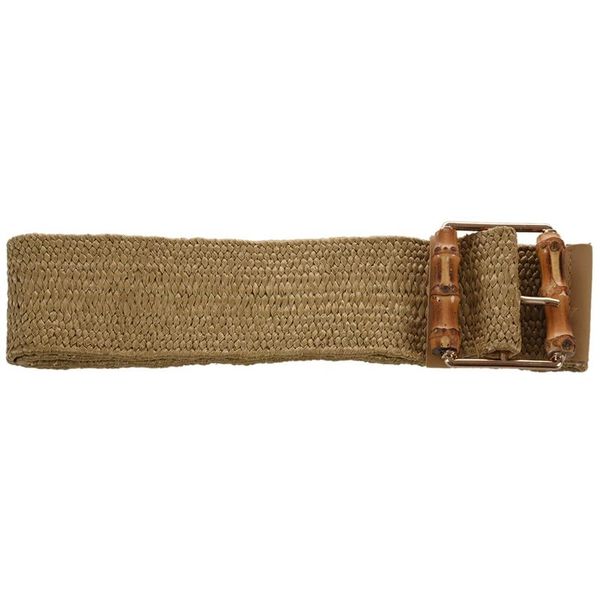 

belts retro knitted wax rope waist women bamboo buckle belt ladies women's braided, Black;brown