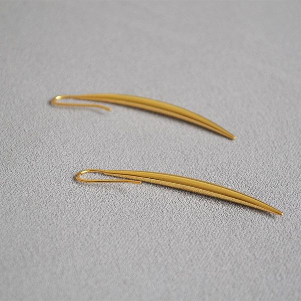 

dangle & chandelier smooth metal bar shape gold drop earrings for women personality design pierced earring ladies charm ear jew, Silver