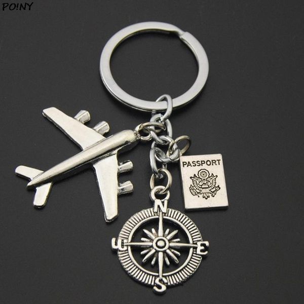 

keychains 1pc earth airplane no matter where pendant travel keyring friendship friend jewelry diy handmade, Silver