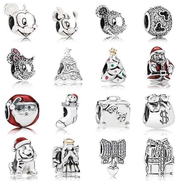

new 2021 100% 925 sterling silver791765cz twinkling christmas tree with charm pendnt fit diy women original bracelet fashion jewelry, Black