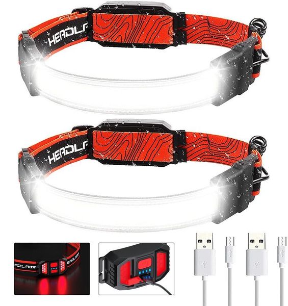 

headlamps 50000 lumens led headlamp rechargeable waterproof cob headlight head lamp light for fishing running camping