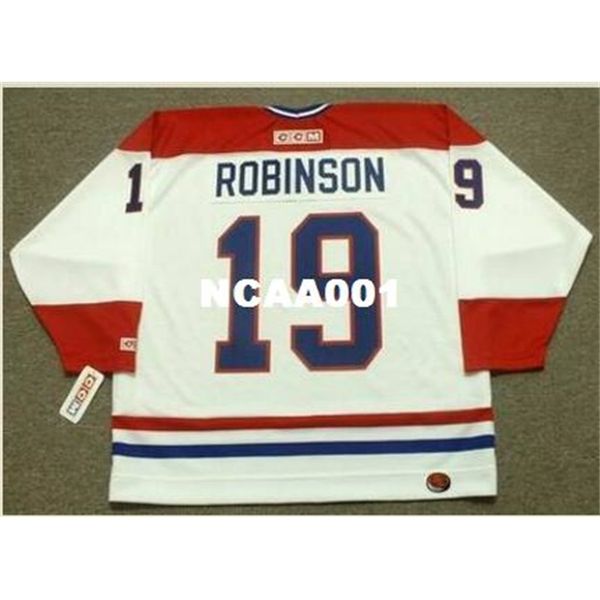 

001s #19 larry robinson montreal canadiens ccm vintage home hockey jersey or custom any name or number retro jersey, Black