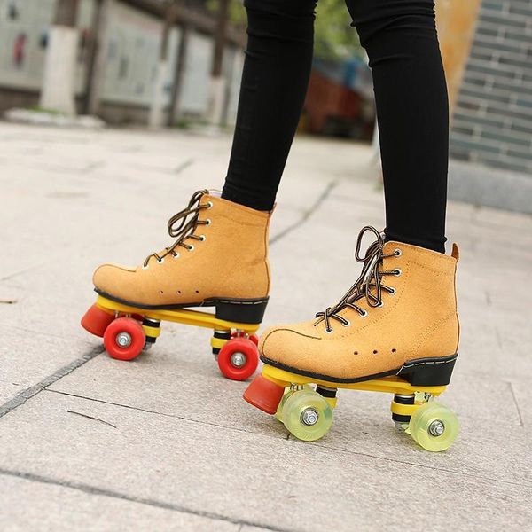 

yellow double row roller skates outdoor roller skates double row professional four