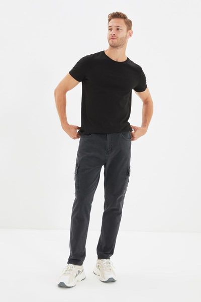 

men's jeans trendyol male carrot fit cargo pockets tmnaw22je0039, Blue