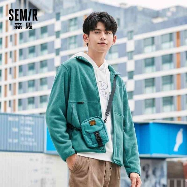 

semir men antistatic polar et 2021 autumn and spring new men's trendy stand-up collar coat plus fce ets f, Black