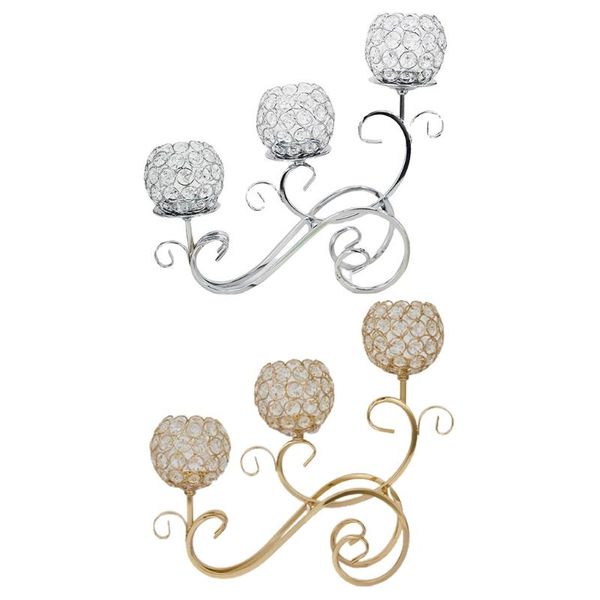 

candle holders elegant three-head crystal lamp candlestick pillar holder tabledecor home furnishing desklighting craft