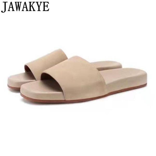 

slippers 2021 brand kid suede women peep toe thick sole flip flops leather sandals platform shoe casual beach ladies flats, Black