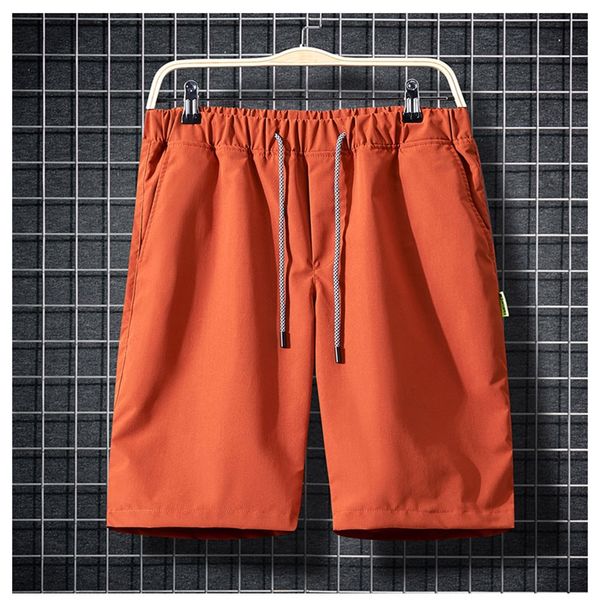

fashion trend men's shorts casual solid all-match comfort short pants cropped drawstring streetwear clothing running sport shorts, White;black