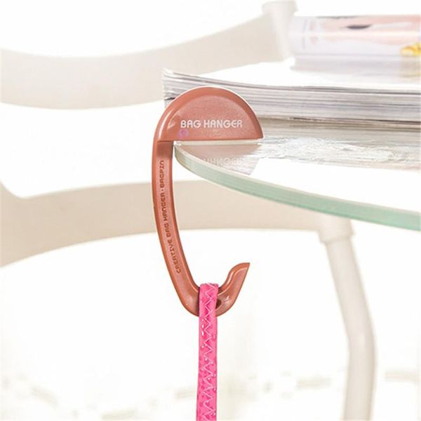 

hooks & rails fashion creative bag hook handbag hanger folding holder portable key ring plastic rack table travel outdoor storage