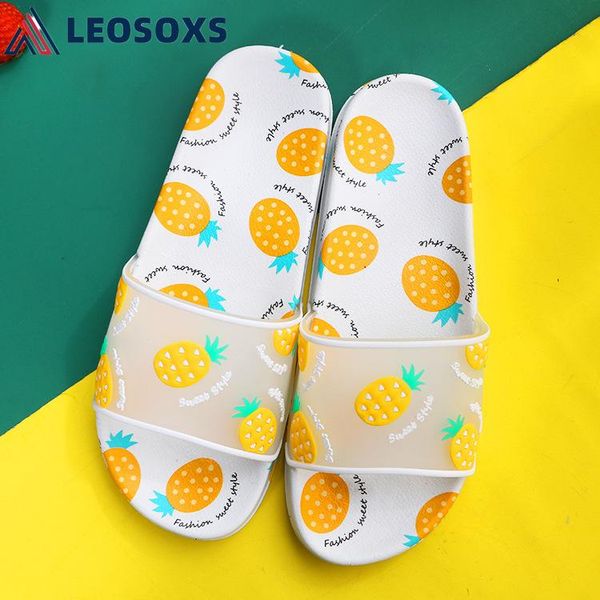 

leosoxs fruit strawberry pineapple peach slide sandals beach slides 2021 new summer slippers women slides shoes cartoon x248, Black