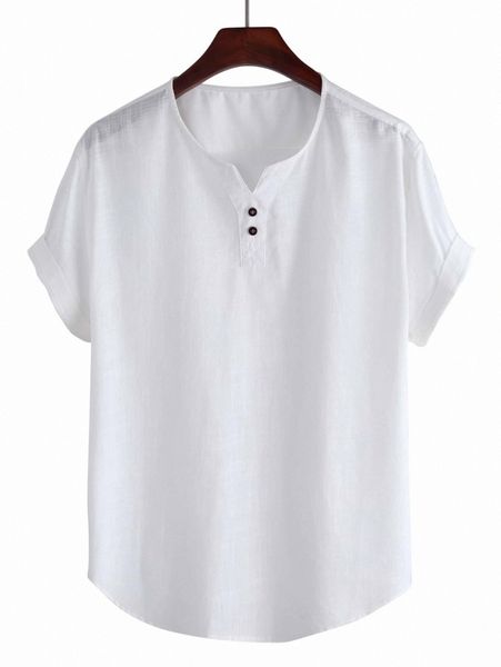 

men notched neck button detail shirt q4jn#, White;black