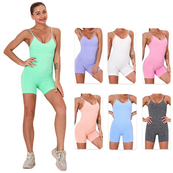 

new yoga jumpsuit training suit needless used running clothing leggings sports fitness tank for women, Gray