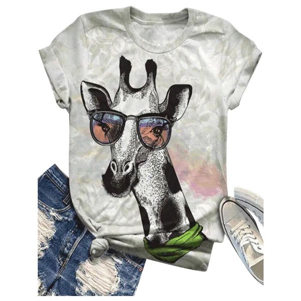 

vintage shirts women blouses 2020 plus size women short sleeve 3d cat printed o-neck shirt blouse women camisas mujer, White