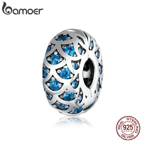 

bamoer silver 925 jewelry blue clip ser charm for original silver snake bracelet jewelry making fine jewelry scc1513 q0531, Black