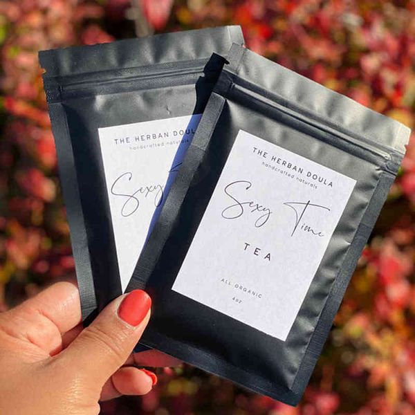 Etiqueta personalizada do bolsa do doypack, sal de banho DIY, produto do corpo, etiqueta do chá em dois tamanhos que embalagem customizável do produto H1231