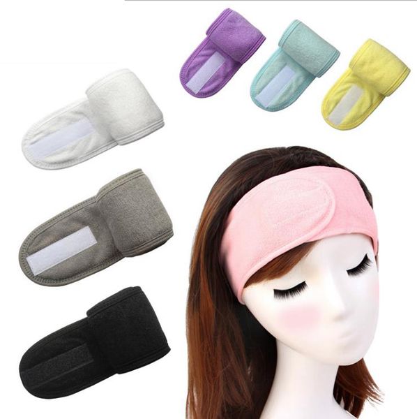 

bath shower women headbands cosmetic hair bands washing face bath makeup headband fashion head turban spa salon accessories 8 colors dw5861, Slivery;white