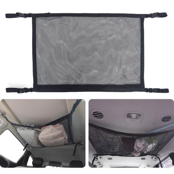 

car organizer ceiling mesh storage bag adjustable auto stowing tidying interior accessories tool simple breathable zipper