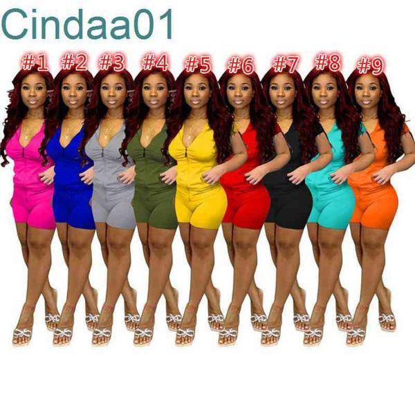 

women tracksuits 2 pieces sets designer short sleeve jacket shorts outfits casual hooded zipper suits solid color sportswear s-xxl, Gray