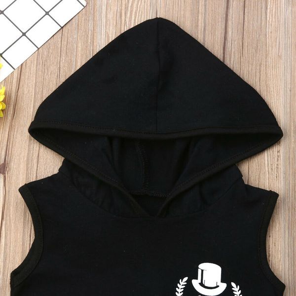 

summer toddler kids baby boy clothes sleeveless hooded vest camouflage loose shorts 2pcs clothing set, White