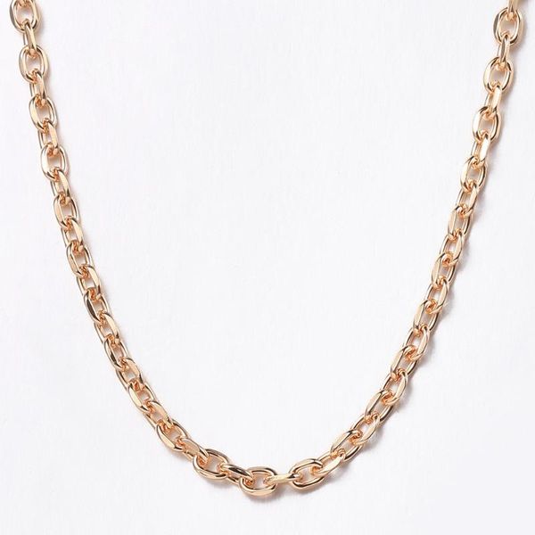 

chains 5mm rose gold necklace cable link chain necklaces for women girls fashion jewelry wedding 50cm 60cm drop gifts hcn50, Silver
