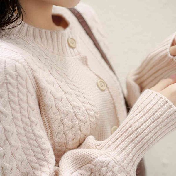

women's knits & tees irmÃ£ fara novo outono o-pescoÃ§o lanterna manga senhoras curto malha camisolas Ãºnico-breasted cardigans suÃ©ter, White