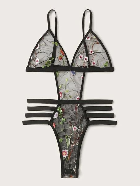 

women lace embroidered straps stitching lingerie set plus size s-2xl 2020 new, Black;white