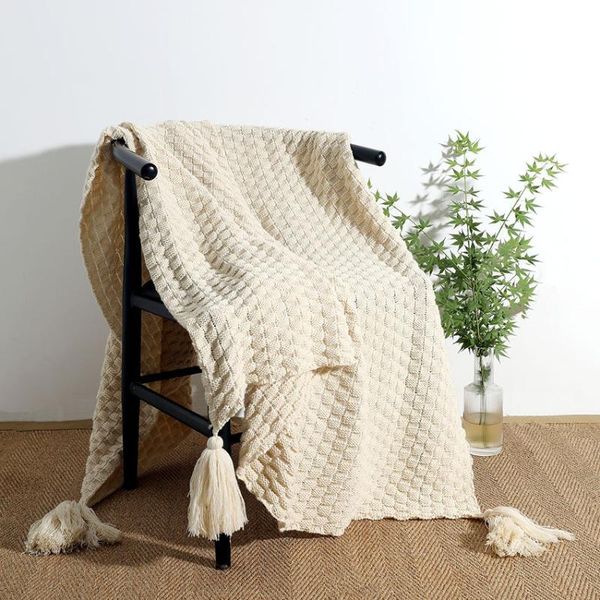 

blankets nordic mesh throw blanket with wool office lunch leisure break quilt sofa cover airplane travel xale