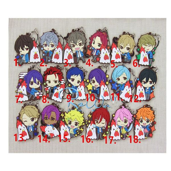

keychains 1pcs anime keychain ensemble stars suou tsukasa leo idol high school game star singer team chicken ver rubber pendant keyrings, Silver
