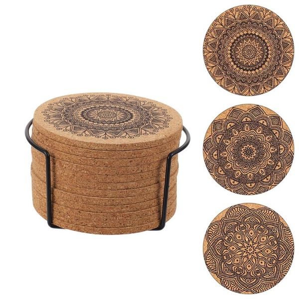 

mats & pads 1 set wooden cup storage stand kit (assorted color)