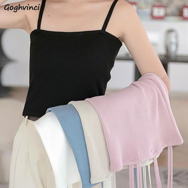 

women's tanks & camis women summer daily streetwear solid simple basic chic backless womens camisoles elegant all-match ulzzang, White