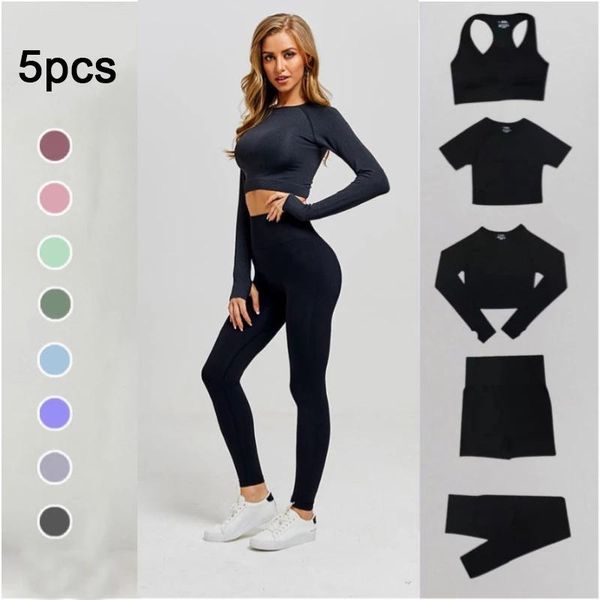 

yoga outfit seamless set gym clothing workout clothes for women high waist sport fitness suit