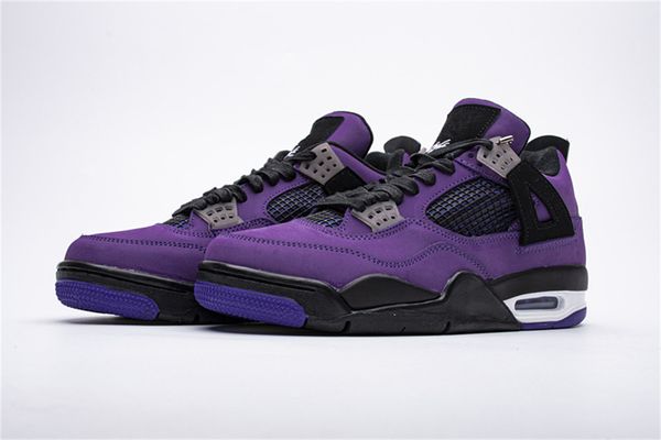 

travis scot x jumpman 4 purple mens basketball shoes outdoor sneakers sports with original box fast delivery