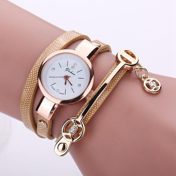 

wristwatches 10pcs/lot simple design small dial pendant leather bracelet dress quartz watches for women ladies student party gift cross watc, Slivery;brown