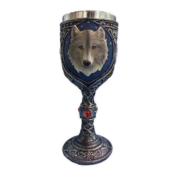 

mugs goblet wolf head stemware resin stainless steel fashionable glasses