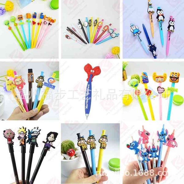 

advertising cartoon neutral dant animation pvc straight liquid bead soft plastic pen