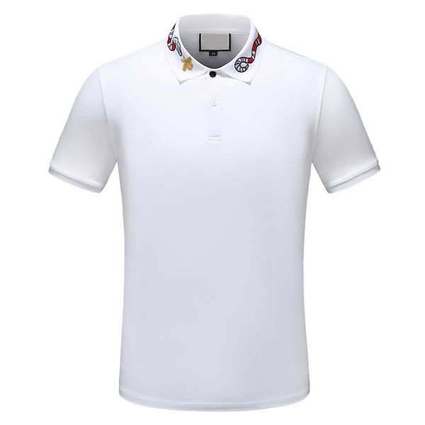 2022 Poloshirt mit Buchstabenstreifen, T-Shirts, Schlangenpolo, Biene, Blumenstickerei, Herren-High-Street-Mode-Pferde-Polo-T-Shirt