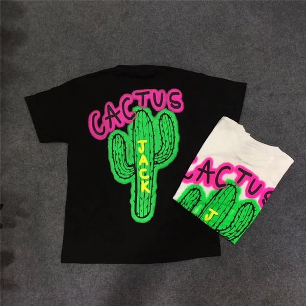 

quality travis scott cactus jack men airbrushed women tees astroworld summer shirt, White;black
