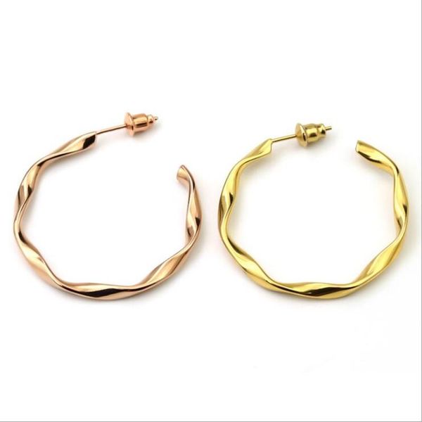 

dangle & chandelier 316 stainless steel bref shape stud earrings gold-color vacuum plating no fade allergy free, Silver