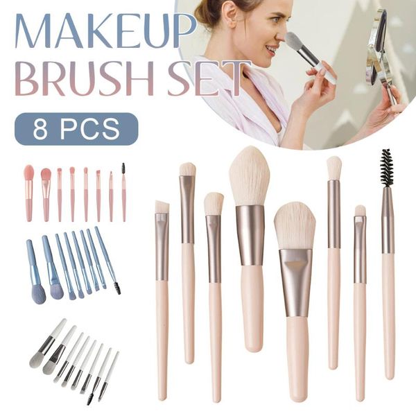

makeup brushes brush set 8 portable storage powder blush face eye full of tools