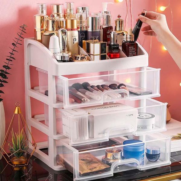 

storage boxes & bins cosmetic box dust-proof drawer type shelf plastic household multi-layer transparent jewelry office desk finishing