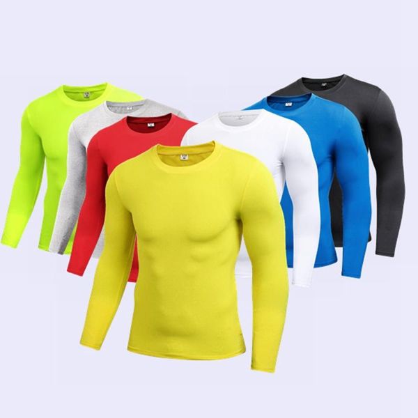 Maglie da corsa Confortevole compressione da uomo sotto lo strato di base Top Camicia da uomo T-shirt manica lunga Collant Palestra Fitness Sport Top Tees