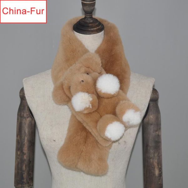 

scarves 2021 child real rex fur scarf 100% worm and soft neckerchief children wholesale retail, Blue;gray