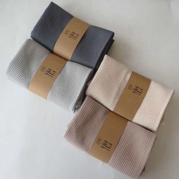 

table napkin 6pcs waffle pattern45*65cm cotton napkins kitchen tea towel absorbent dish cleaning towels cocktail for weddings