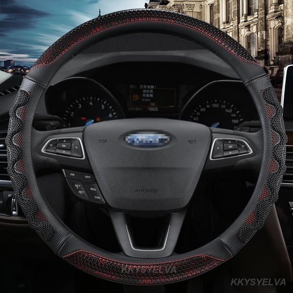 

steering wheel covers pu leather car cover anti-slip for focus 2 3 4 1 auto interior accessories