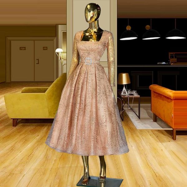 

party dresses fireworks patterns vestido corto elegante glittering a-line square neckline orange dress long slevve formal vestidos de fiesta, White;black