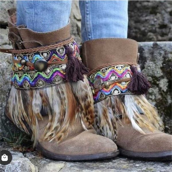 Boho Original sapato penas fivela acessórios DIY combinação decoração para boot encantos braceletes mulheres presentes 211018