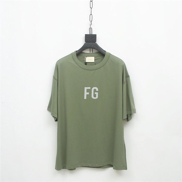 

2021 new ss fog sixth collection fg reflective printed women oversized shirts hiphop men casual short sleeve t shirt 42wl, White