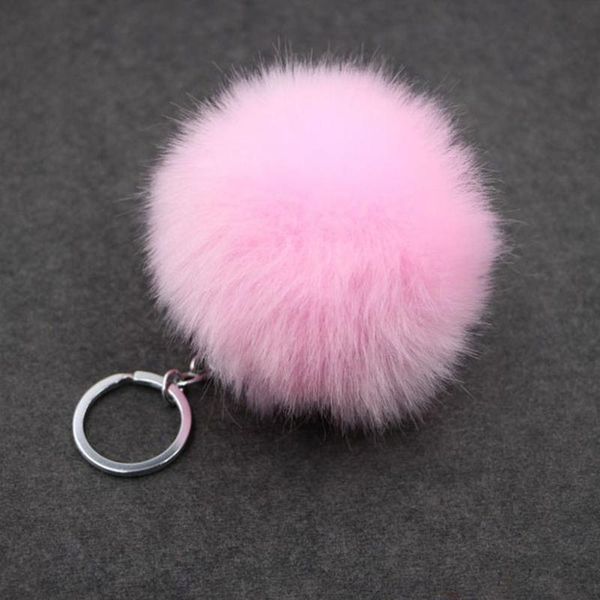 

christmas gift artificial rabbit fur ball plush fuzzy fur key chain pom pom keychain car bag keychain key ring pendant jlljam