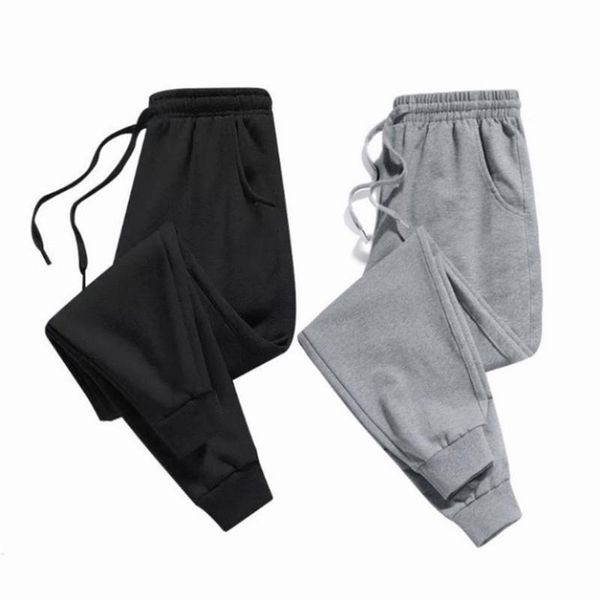 

men's pants fashion casual autumn and winter mid-waist elastic waist straight cropped foot loose breathable, Black